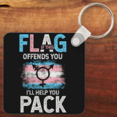 Porte-clés Transgenre Si Ce Drapeau Vous Offense Trans Transg (Verso)