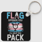 Porte-clés Transgenre Si Ce Drapeau Vous Offense Trans Transg (Dos)
