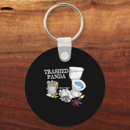 Porte-clés Trashed Panda Drunk Racoon Party Animal Meme Funny (Recto)