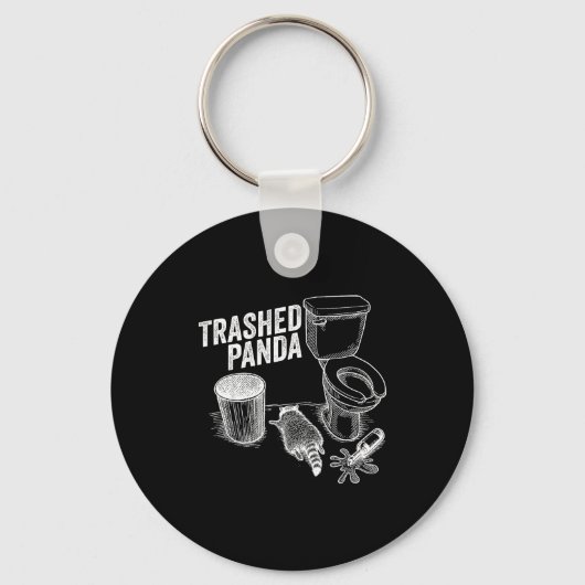Porte-clés Trashed Panda Funny Drunk Racoon (Recto)