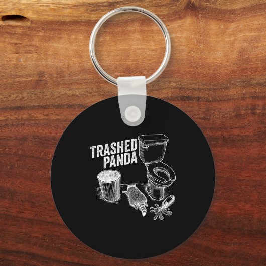 Porte-clés Trashed Panda Funny Drunk Racoon (Recto)