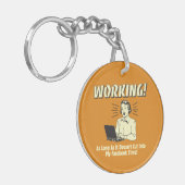 Porte-clés Travail : Couper dans le temps Facebook (Devant gauche)