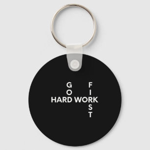 Porte-clés Travail dur, Dieu, première motivation