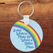 Porte-clés Travail social Citation inspirante Rainbow Cute Bl (Recto)