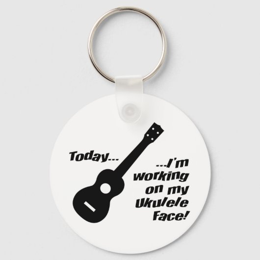 Porte-clés Travaille sur mon visage ukulele ! (Recto)