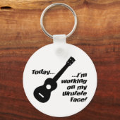 Porte-clés Travaille sur mon visage ukulele ! (Recto)
