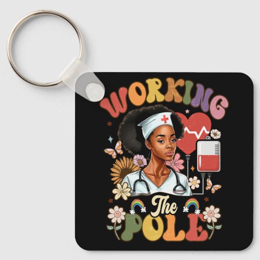 Porte-clés Travailler Le Pole Funny ICU Infirmière Urgence In (Recto)