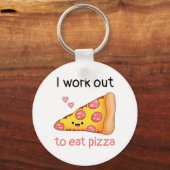 Porte-clés Travailler, Manger De La Pizza (Recto)