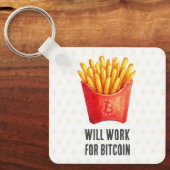 Porte-clés Travaillera pour Bitcoin (Recto)