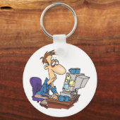 Porte-clés Travailleur de bureau en surmenage Funny Employé f (Recto)