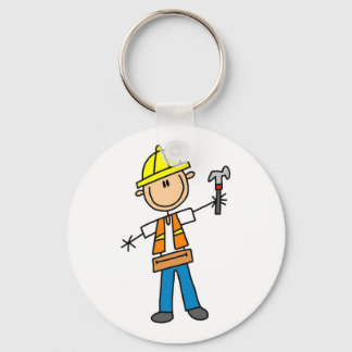 Porte-clés Travailleur de construction avec marteau
