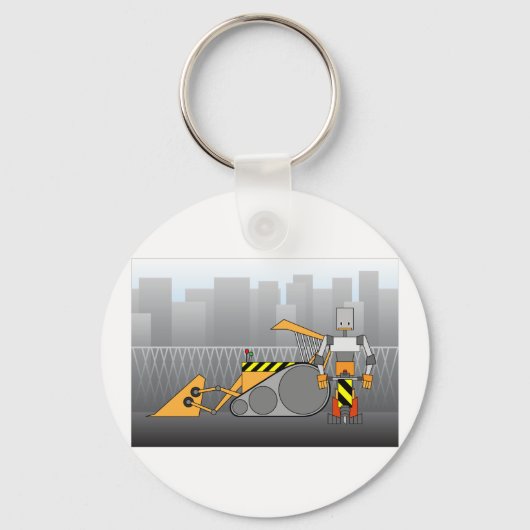 Porte-clés Travailleur de construction robotique (Recto)