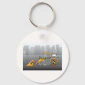 Porte-clés Travailleur de construction robotique (Verso)