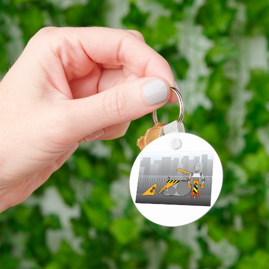Porte-clés Travailleur de construction robotique