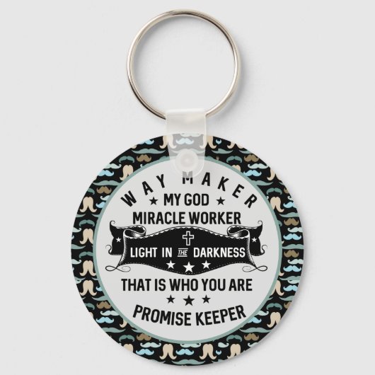 Porte-clés Travailleur Miracle Way Maker |Mustache Christian (Recto)