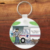 Porte-clés Travailleur Postal Personnalisé - Dessin Homme (Recto)