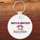 Porte-clés Travailleur social dédié à aider les autres (Verso)
