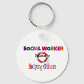 Porte-clés Travailleur social dédié à aider les autres (Verso)