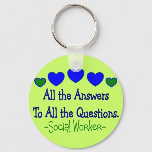 Porte-clés Travailleur social "Toutes les réponses, toutes le (Recto)