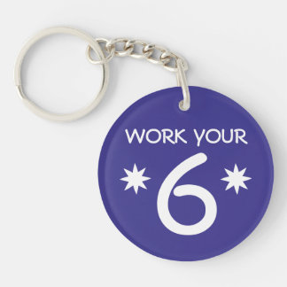 Porte-clés "TRAVAILLEZ VOTRE 6" porte - clé de Numerology