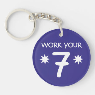 Porte-clés "TRAVAILLEZ VOTRE 7" porte - clé de Numerology
