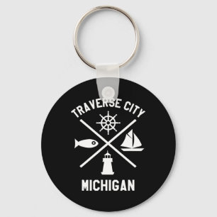 Porte-clés Traverse City Nord du Michigan La voilière à voile