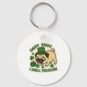 Porte-clés Treasure Hunter Pug St.Patrick's Day (Recto)