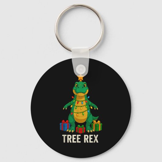 Porte-clés Tree Rex Drôle Dinosaure Noël (Recto)