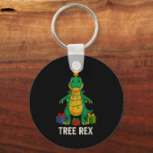 Porte-clés Tree Rex Drôle Dinosaure Noël (Recto)