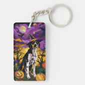 Porte-clés Treeing Walker Coonhound Halloween Sorcière Citrou (Dos)