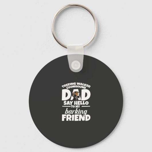 Porte-clés Treeing Walker Coonhound Papa Papa Dis Bonjour (Recto)