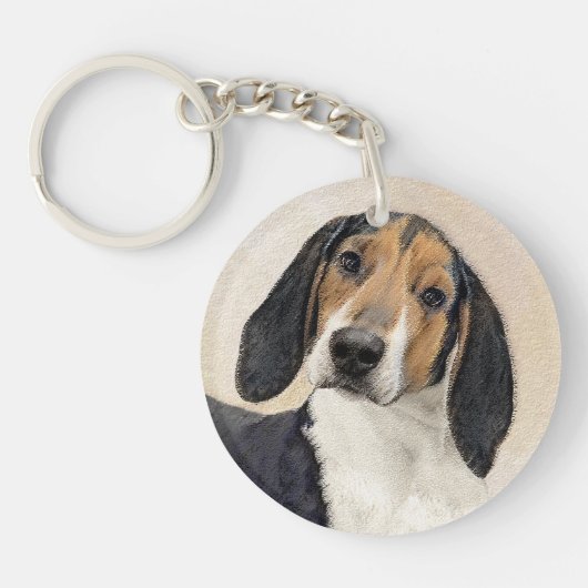 Porte-clés Treeing Walker Coonhound Peinture - Art original (Devant)