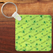Porte-clés Trèfle aquarelle de la Saint-Patrick sur fond vert (Recto)