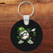 Porte-clés Trèfle Dabbing Baseball Saint-Patrick Enfants Garç (Recto)