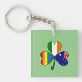 Porte-clés Trèfle de la fierté gay australo-irlandaise
