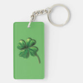 Porte-clés Trèfle irlandais vert moderne (Dos)