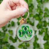 Porte-clés Trèfle simple sur le monogramme de trèfle (Main)