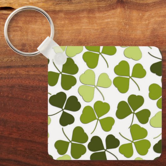 Porte-clés Trèfle vert dans une variété de nuances (Recto)