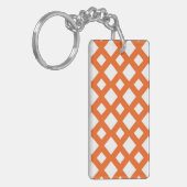 Porte-clés treillis orange en blanc (Devant gauche)