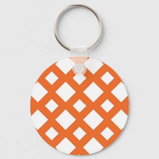 Porte-clés treillis orange en blanc (Recto)