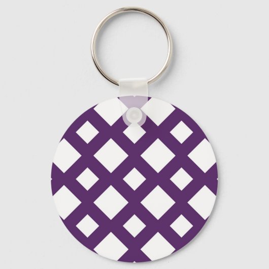 Porte-clés treillis pourpre sur blanc (Recto)