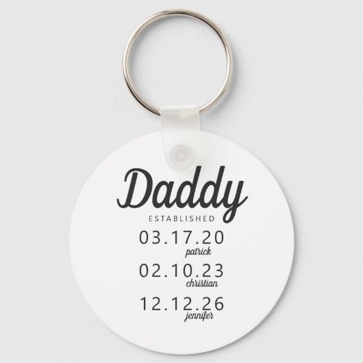 Porte-clés Trendy Daddy Etabli Enfants Date de naissance Nom (Recto)
