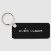 Porte-clés Trendy Monogram | Black Script Personalized Design (Verso)