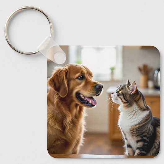 Porte-clés Très beau design chat & chien sur (Recto)