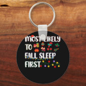 Porte-clés Très Probable À Noël S'endormir Première famille (Recto)