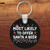 Porte-clés Très Probable D'Offrir À Père Noël Une Beer Christ (Recto)