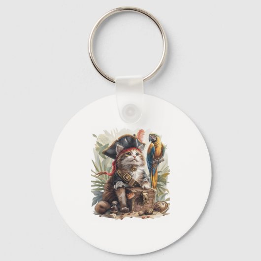 Porte-clés Trésor de chat pirate (Recto)