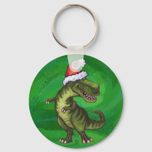 Porte-clés TRex à Santa Hat sur Green