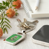 Porte-clés TRex à Santa Hat sur Green (Côté )