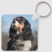 Porte-clés Tri Couleur Cavalier King Charles Spaniel Chien (Dos)